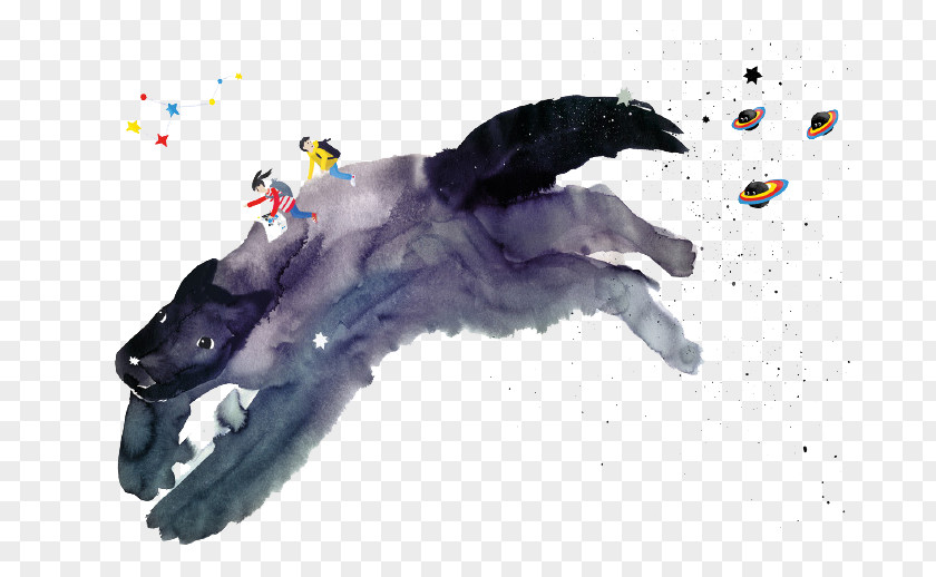 Ink Pet Horse Dog Wash Painting Download PNG