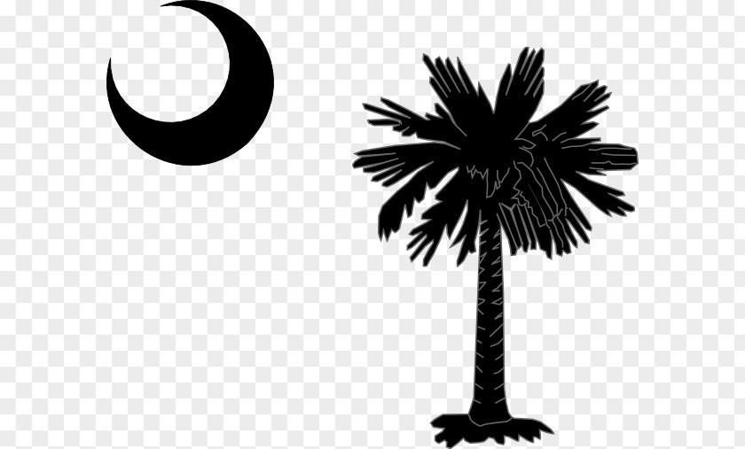 Palmetto Crescent Moon Flag Of South Carolina Sabal Palm Trees PNG