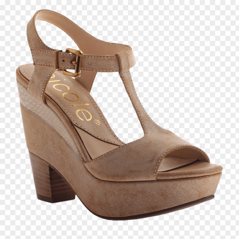 Sandal Shoe Suede Wedge Walking PNG