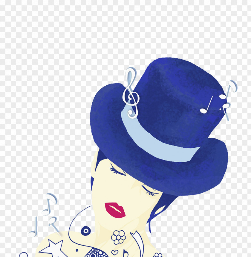 The Fashionable Lady In A Blue Hat BlueHat PNG