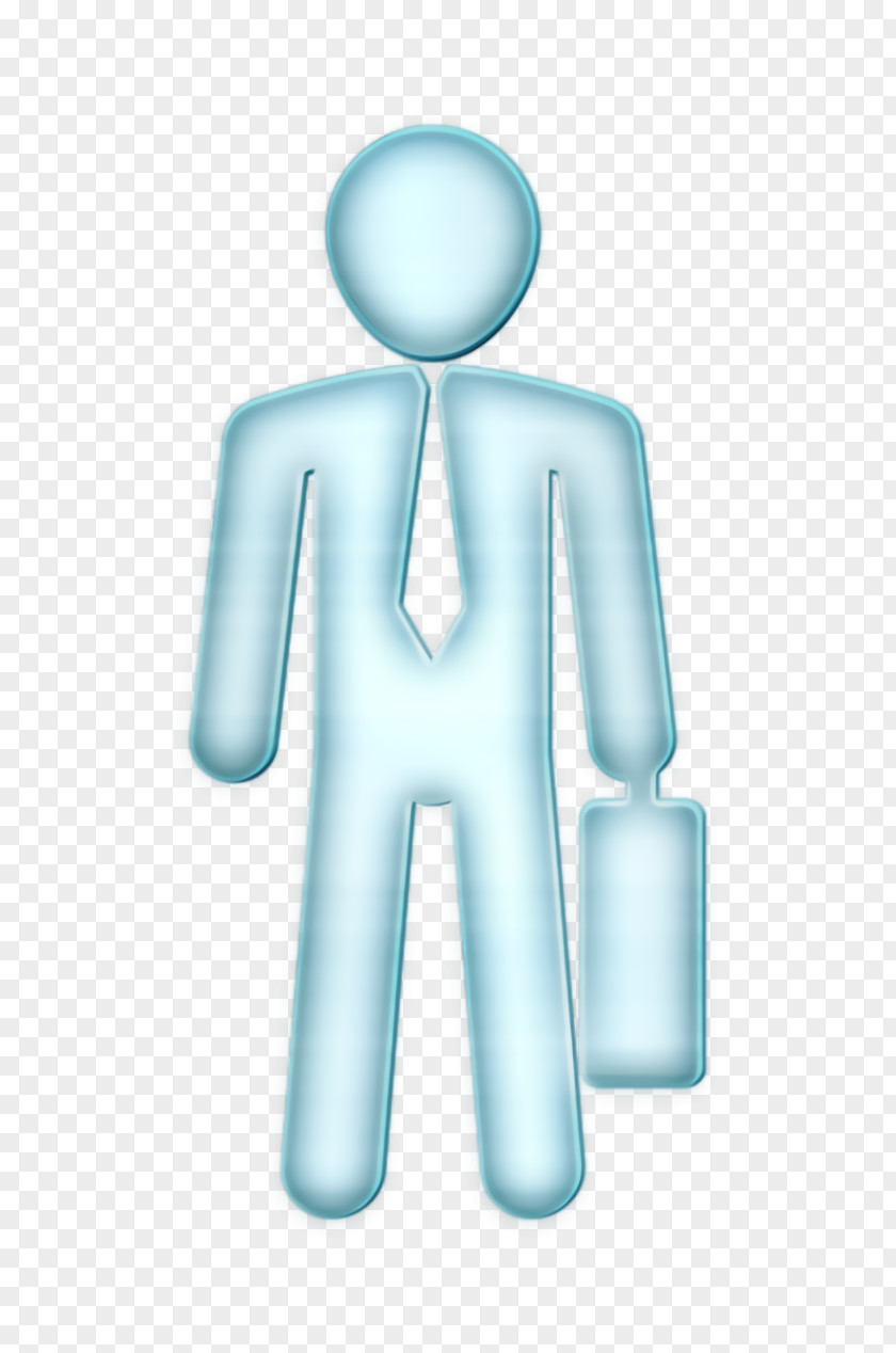 Businessman Standing With A Suitcase Icon Humans Resources People PNG