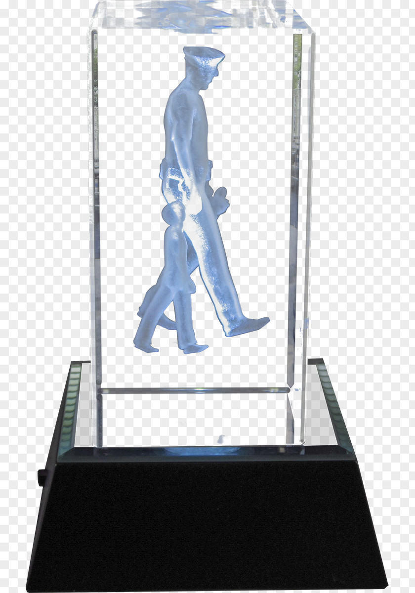 Creative Dimensional Code Police Officer Three-dimensional Space Crystal Trophy PNG