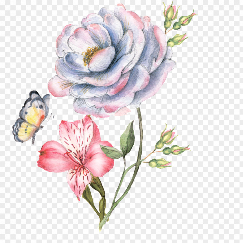 Dream Flowers Flower Paper Watercolor Painting PNG