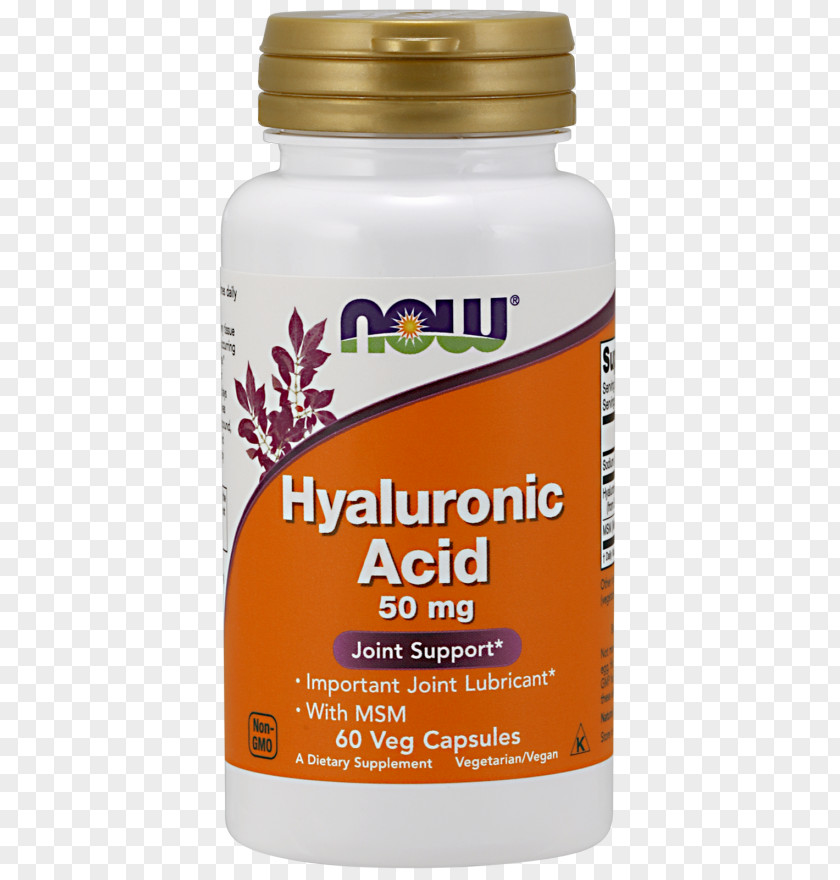 Hyaluronic Acid NOW Foods Bone Dietary Supplement Health PNG
