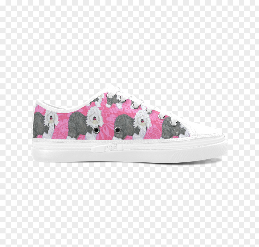 Pink 8 Digit Womens Day Old English Sheepdog Skate Shoe Sneakers Australian Cattle Dog PNG