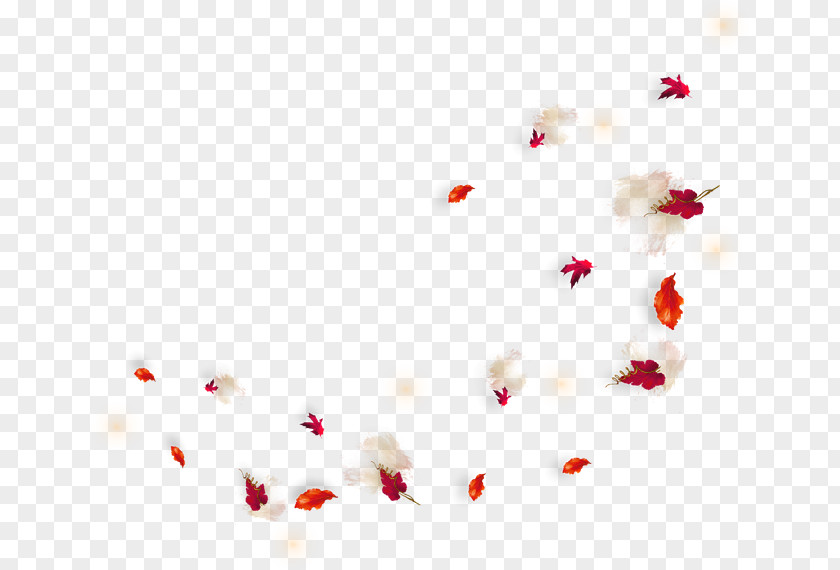 Red Leaf Floating Element Art Pattern PNG