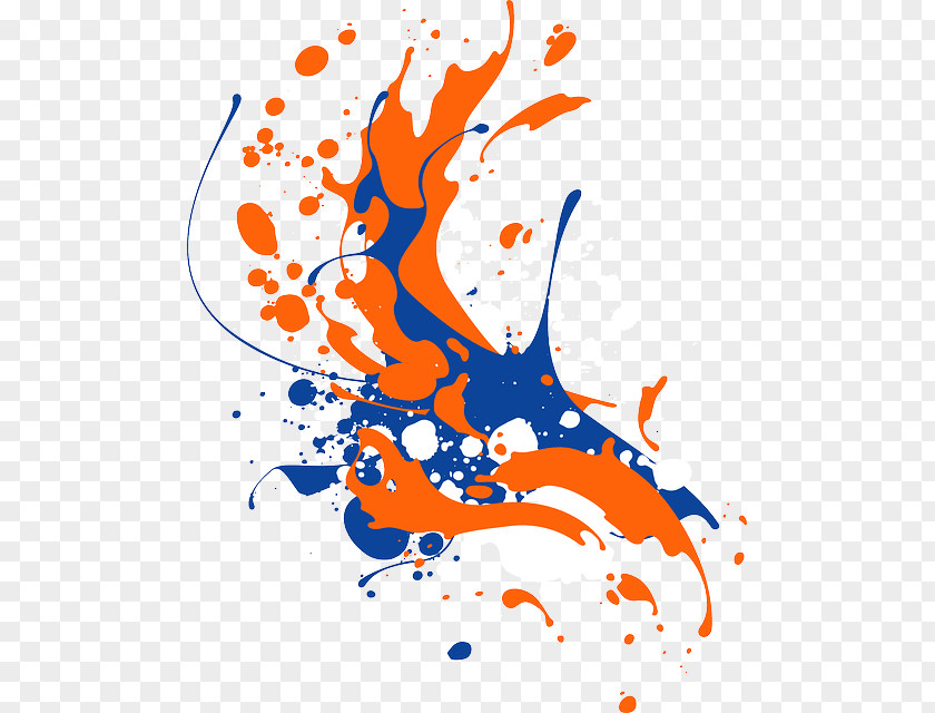 Color Splash Watercolor Painting Orange Clip Art PNG