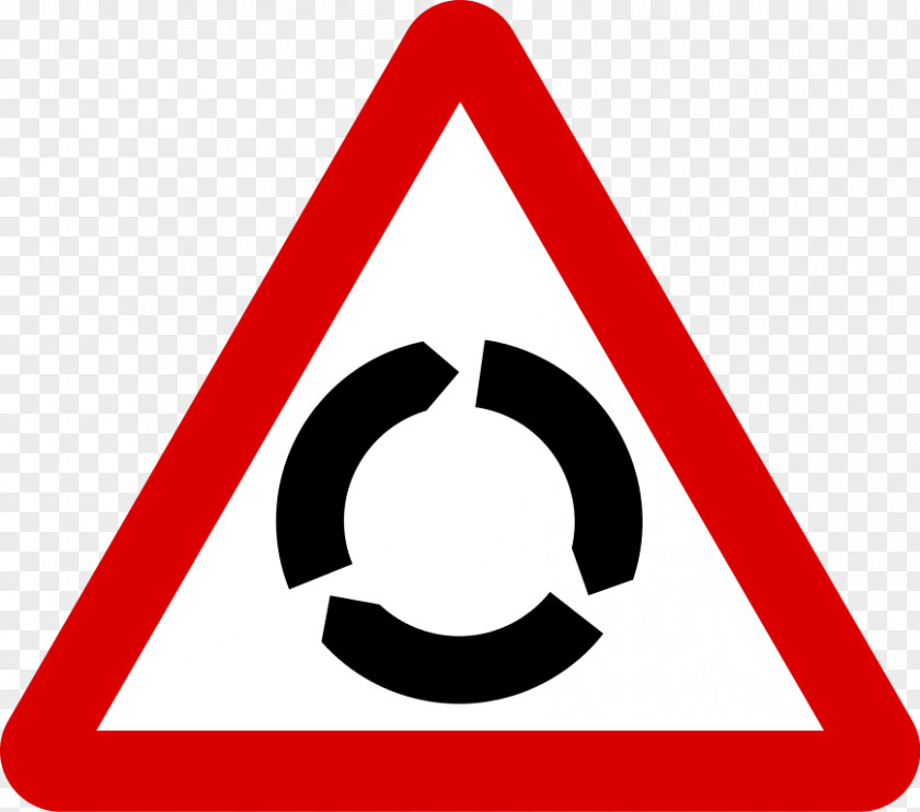 Printable Warning Signs Roundabout Traffic Sign Circle Driving PNG