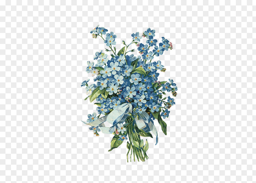 Blue Hydrangea Floral Design Cut Flowers Flower Bouquet Postcard PNG