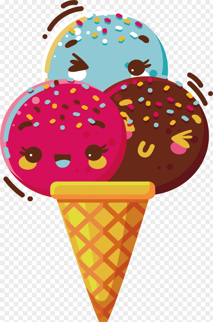 Colored Egg Cone Ice Cream Chocolate Strawberry PNG