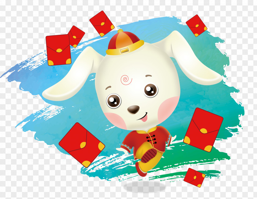 White Puppy Chinese Zodiac New Year Dog Antithetical Couplet Oudejaarsdag Van De Maankalender PNG