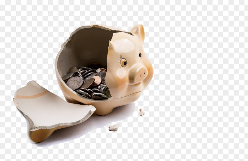 Broken Piggy Bank Saving Money Funding PNG
