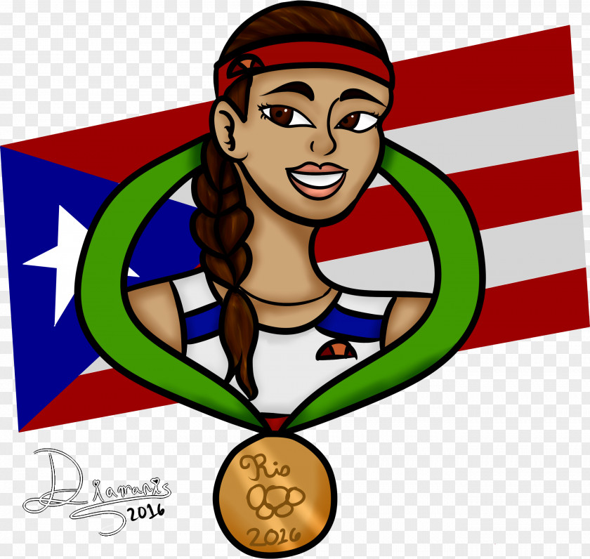 Monica Puig Gold Medal Comics Drawing PNG
