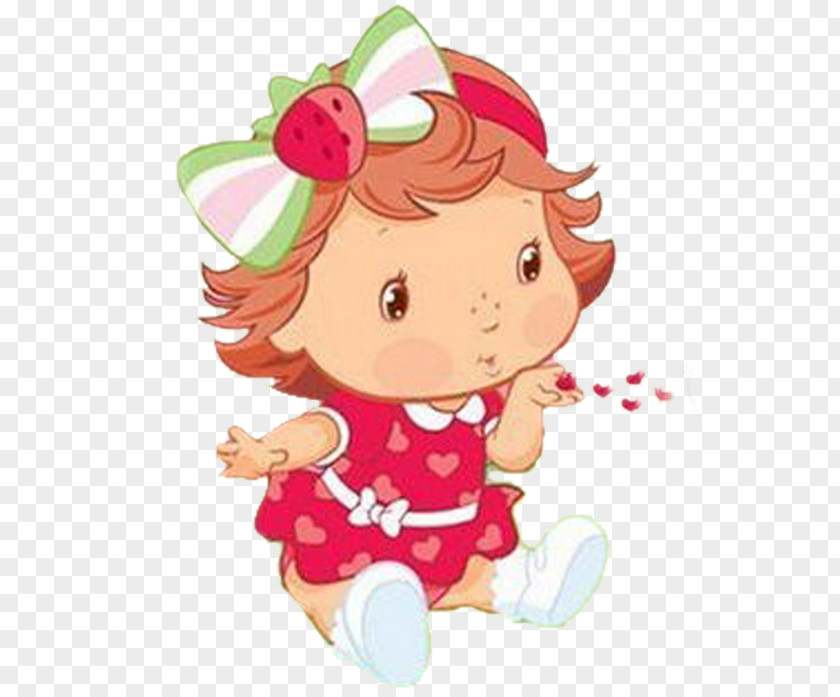 Watercolor Strawberry Shortcake Berry Sweet Baby Kisses Angel Cake PNG