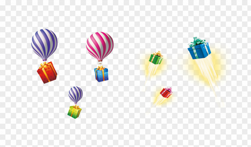 Hot Air Balloon Gift Box Clip Art PNG