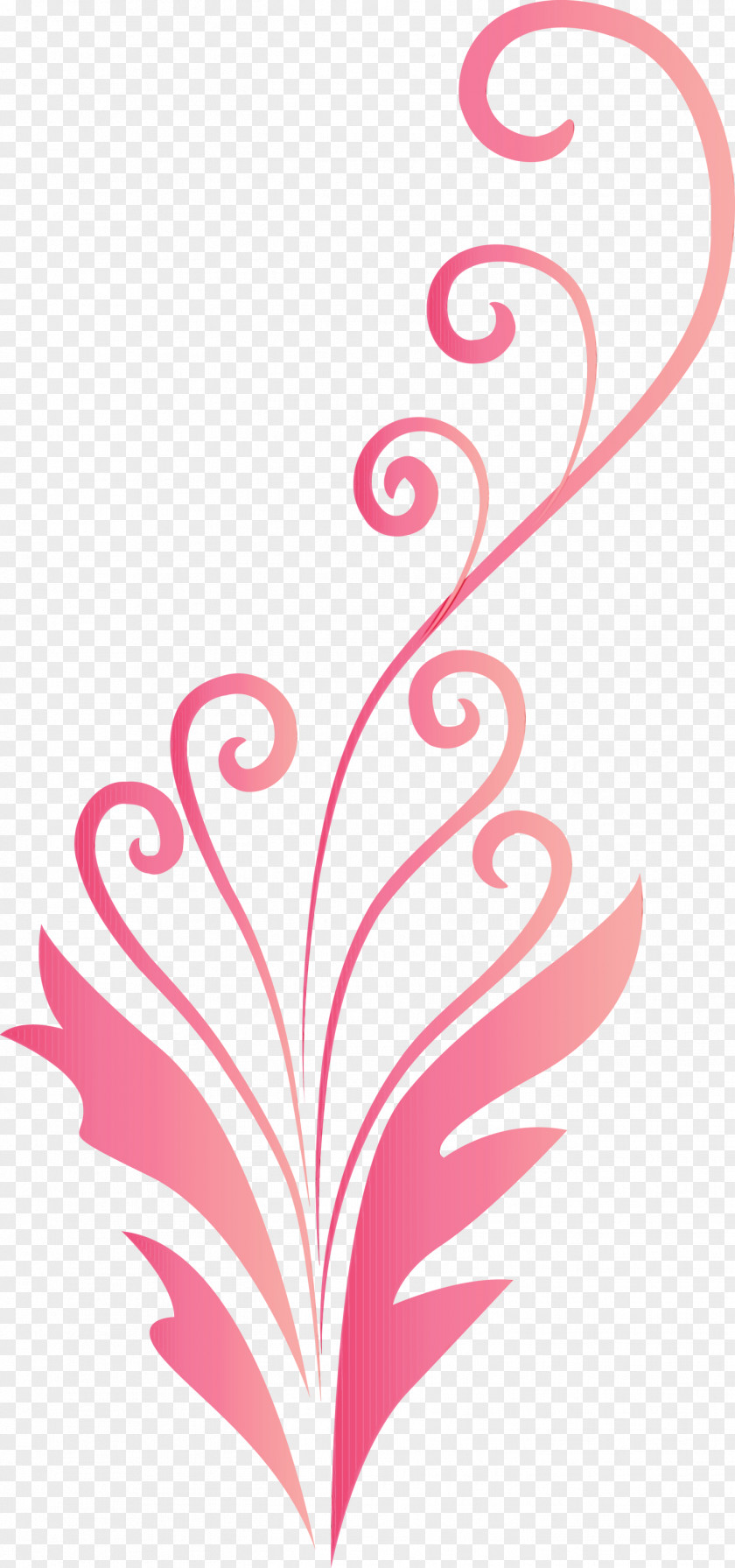 Pink Line Plant Pattern Ornament PNG