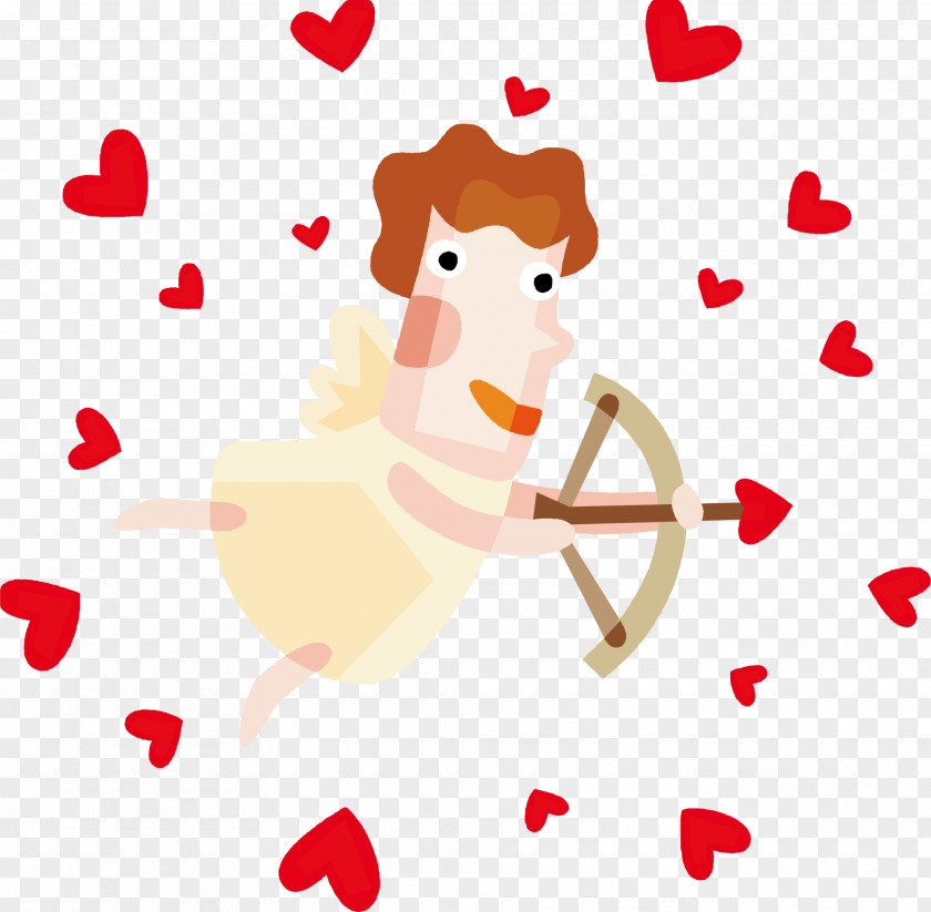 Yellow Cupid Valentines Day PNG