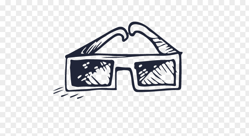 Hand-painted Glasses Stereoscopy PNG