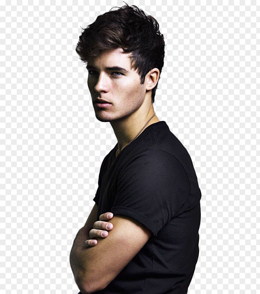 Model Boy Brown Hair Black Green Blue PNG