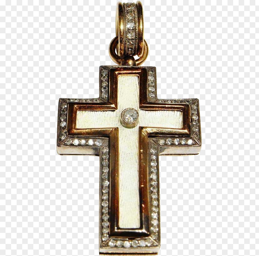 Russia Crucifix 19th Century Fabergé Workmaster Locket PNG