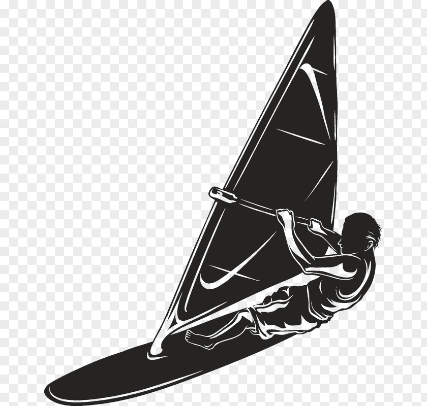 Silhouette Windsurfing PNG