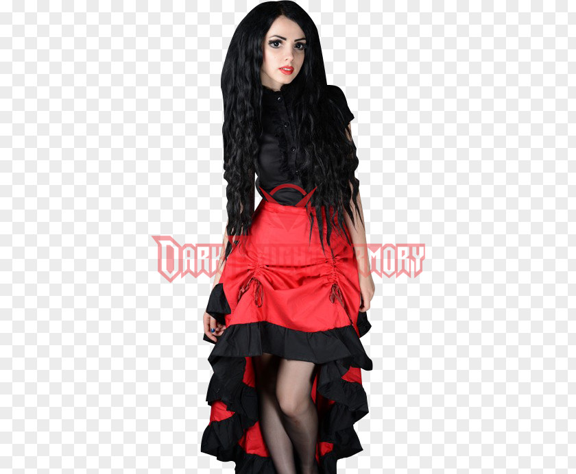 Woman Gothic Fashion Bustle Skirt Cocktail Dress PNG