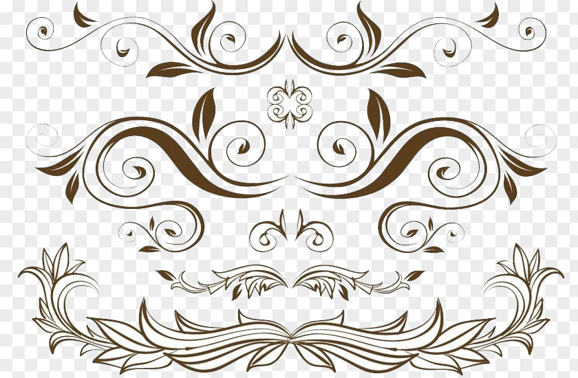 Curly Lace Pattern Composed Of Flower Euclidean Vector PNG