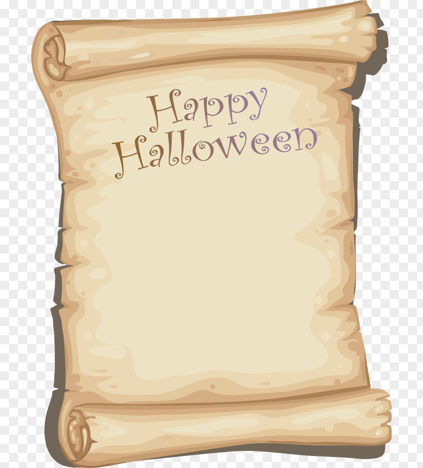 Vector Happy Halloween Paper PNG