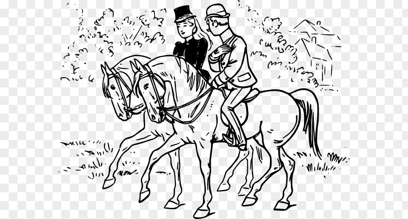 Couple Driver Car Lovely Riding Horse Equestrian Drawing Clip Art PNG