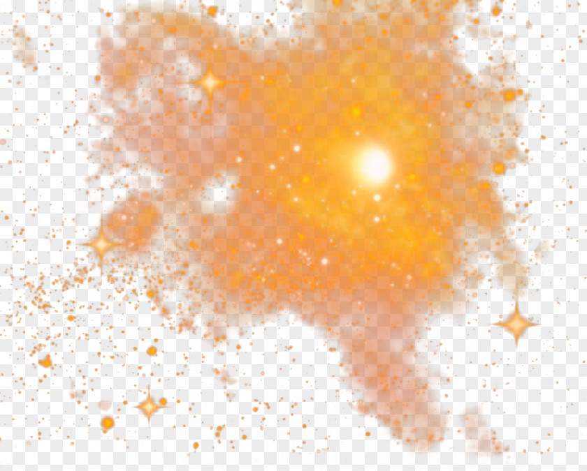 Golden Star Cloud Illustration PNG