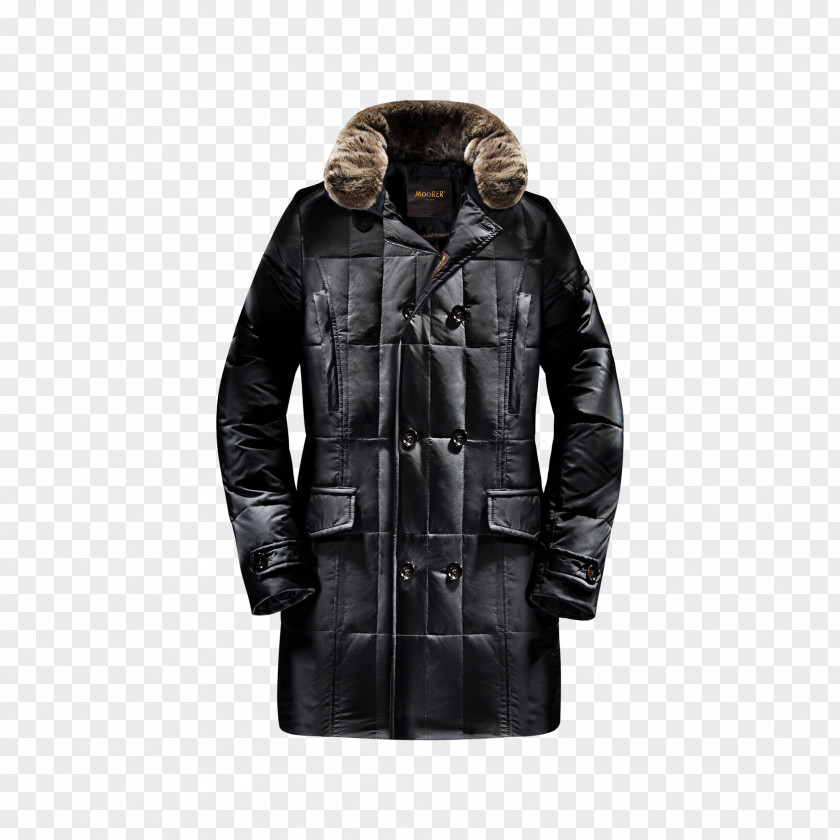 Jacket Leather Parka Overcoat Collar PNG