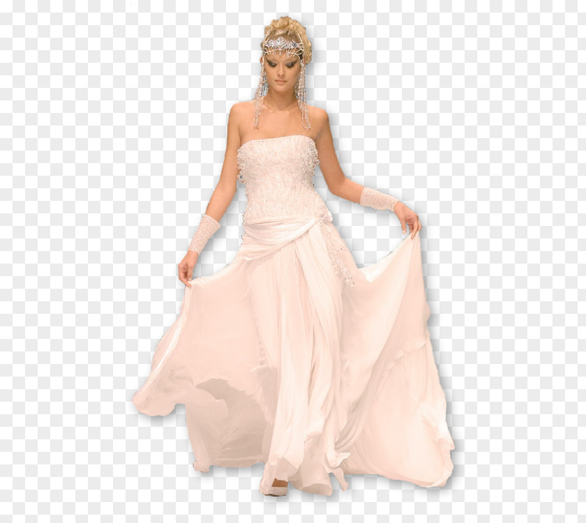 Long Hair Peach Wedding Event PNG