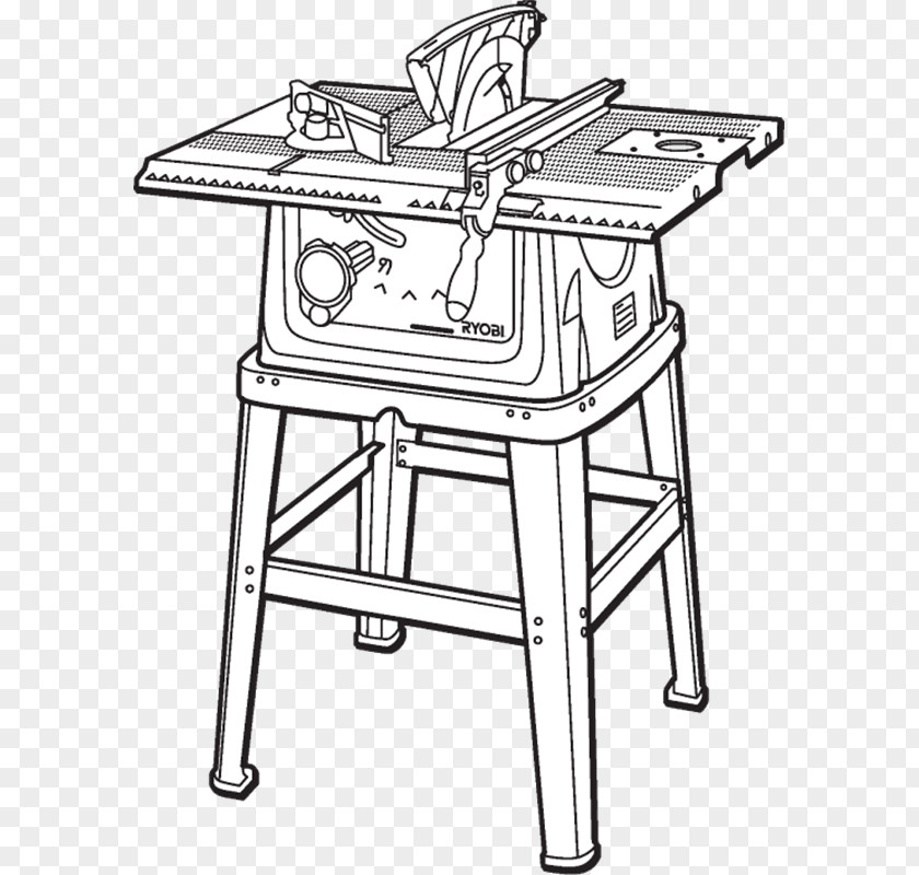 Table Saws Machine Line Art PNG