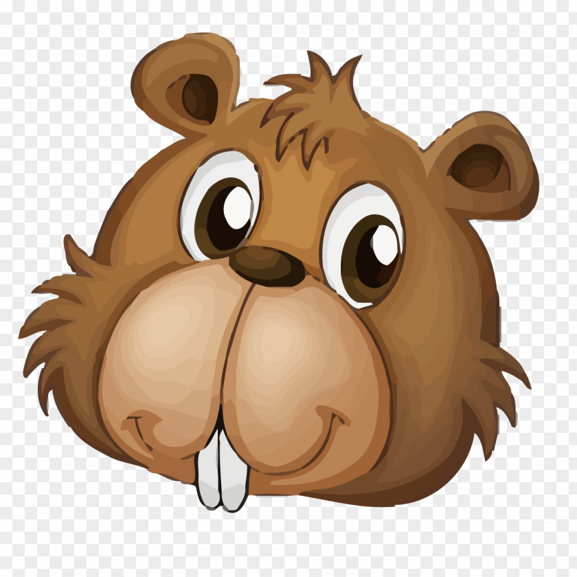 Vector Bear Beaver Cartoon Clip Art PNG