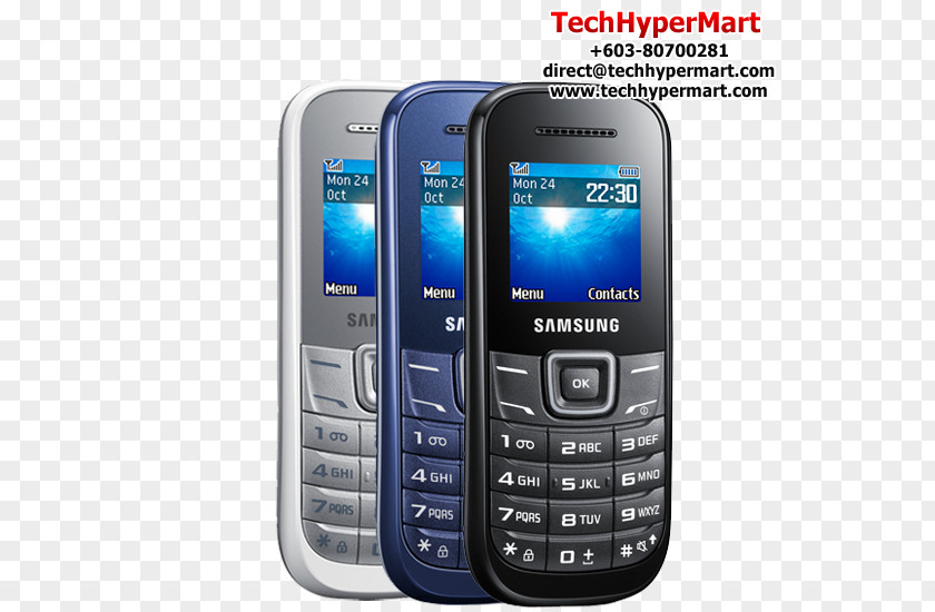 Black Samsung Group E1200 Eider WhiteSamsung SIM Free Android PNG