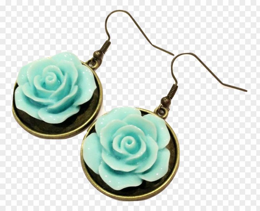 Blue Peony Turquoise Earring Body Jewellery PNG