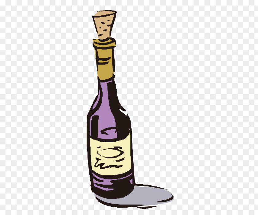 Hand Painted Red Wine Bottle Champagne PNG