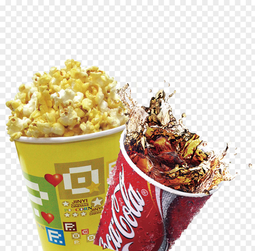 Popcorn Cola Coca-Cola Soft Drink Junk Food PNG