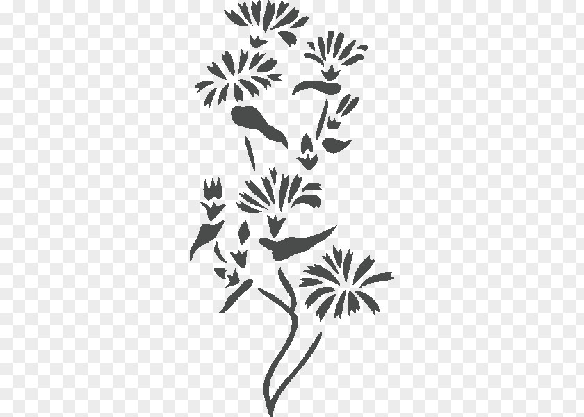 Design Black And White Flower PNG