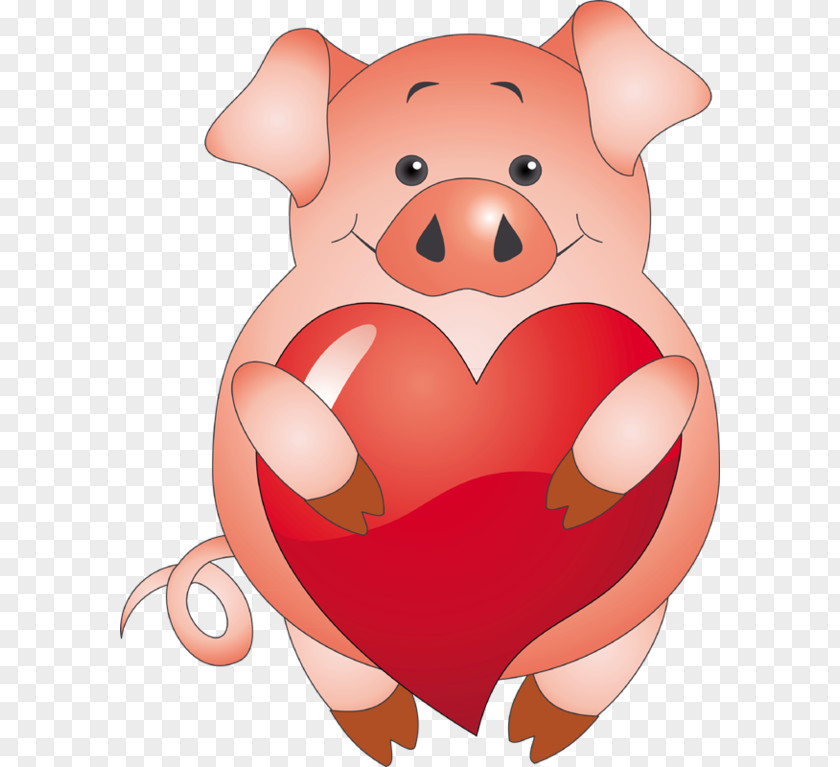 Pig Valentine's Day Clip Art PNG