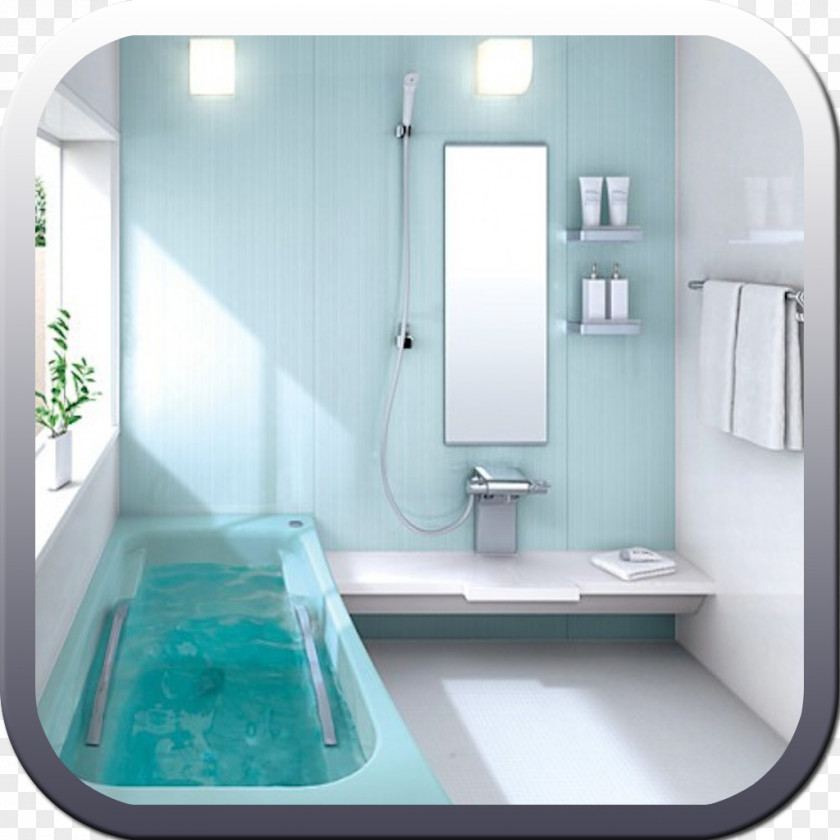 Light Bathroom Blue Interior Design Services PNG