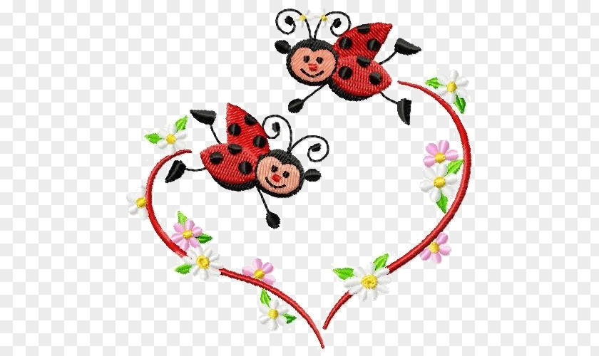 Love Ladybug Ladybird Machine Embroidery Insect Pattern PNG