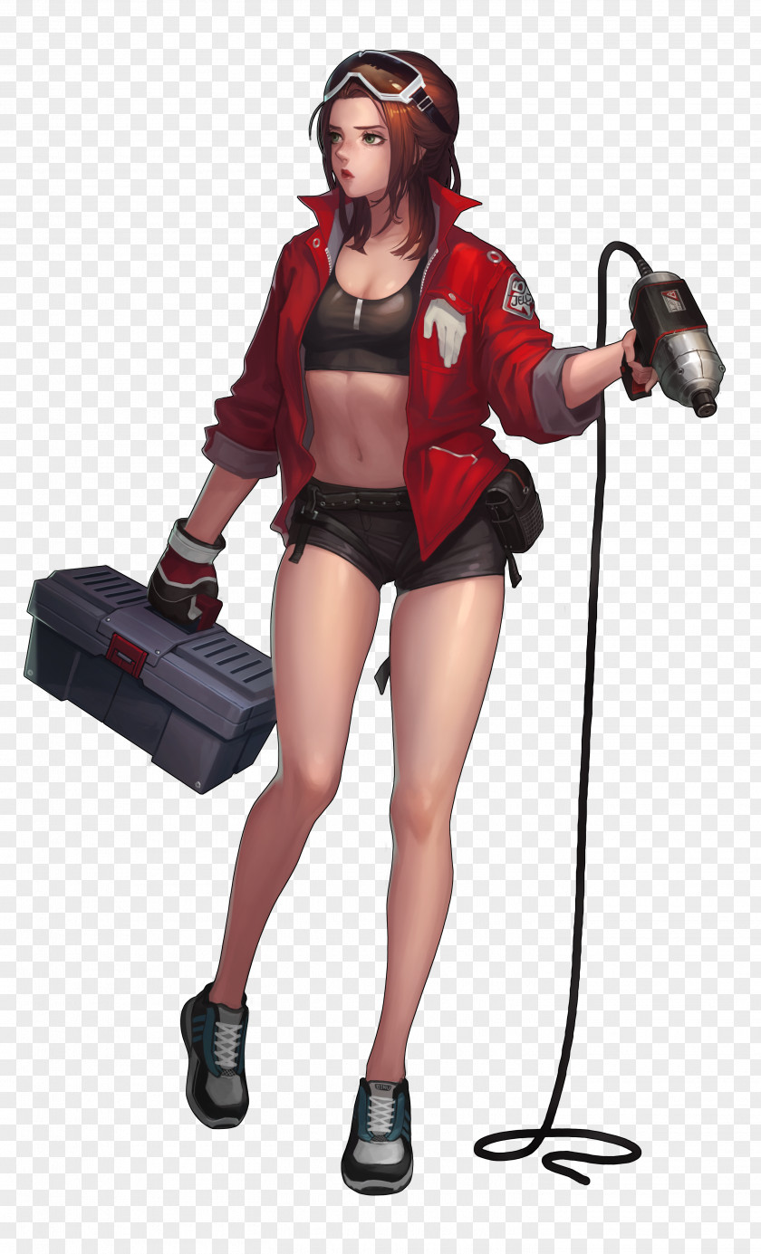 Barbed Black Survival Concept Art Character PNG