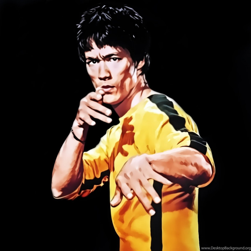 Bruce Lee The Big Boss Painting Art Desktop Wallpaper PNG