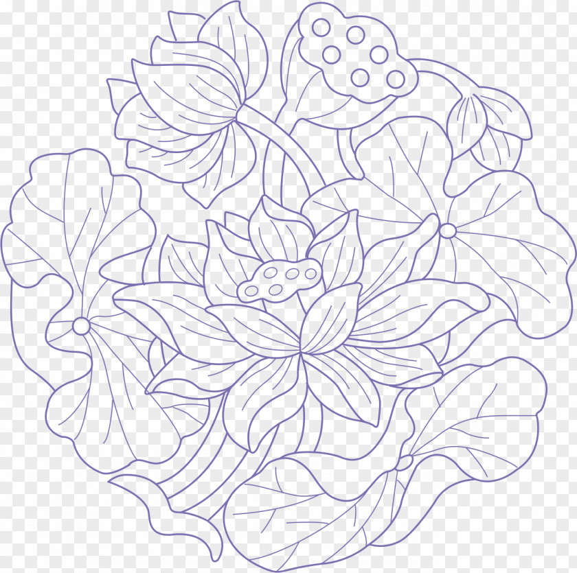 Lotus Pattern Download Adobe Illustrator PNG