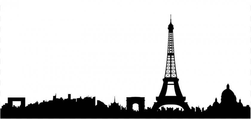 Paris Skyline Silhouette Clip Art PNG