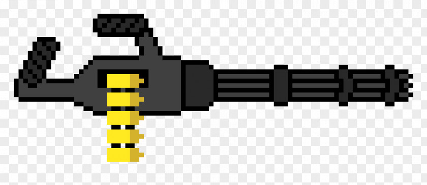 Pixel Art Gun Minigun PNG