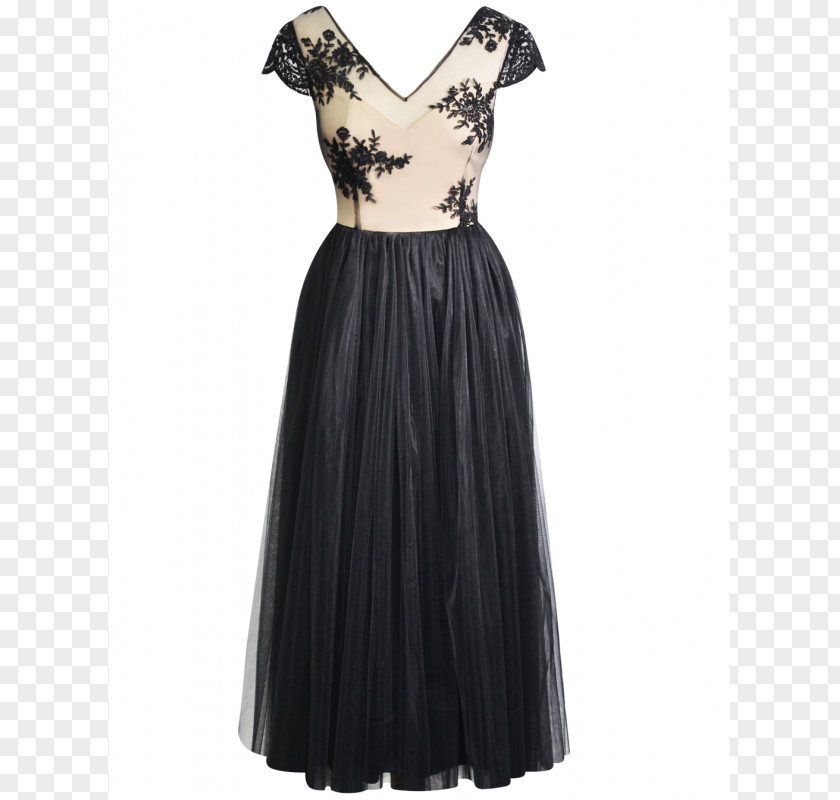 Dress Little Black Shoulder Gown Sleeve PNG