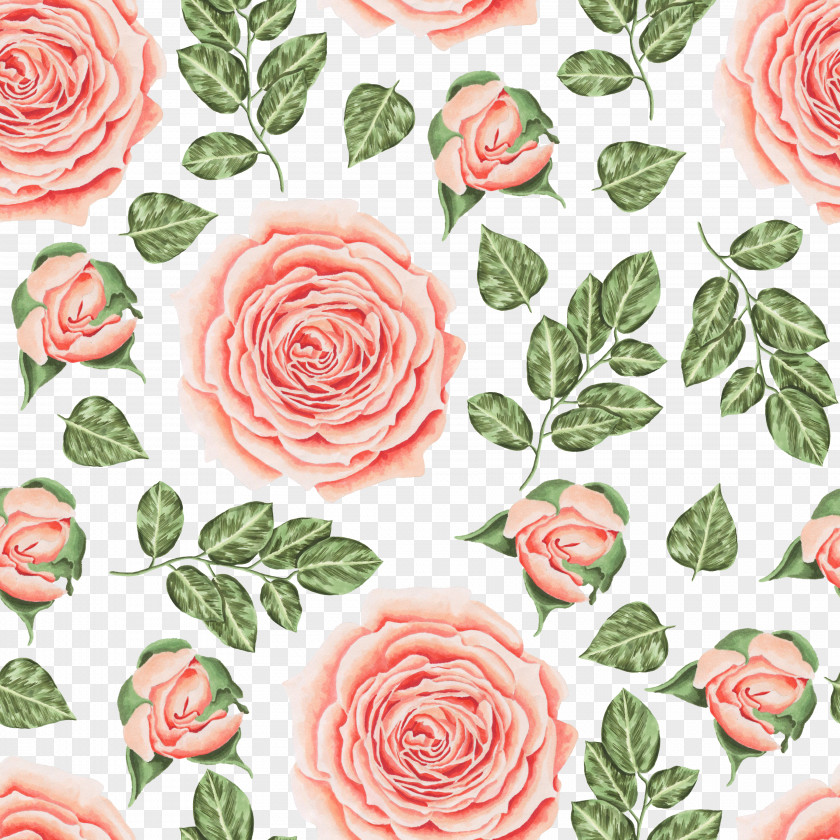 Pink Flowers Garden Roses Download Pattern PNG