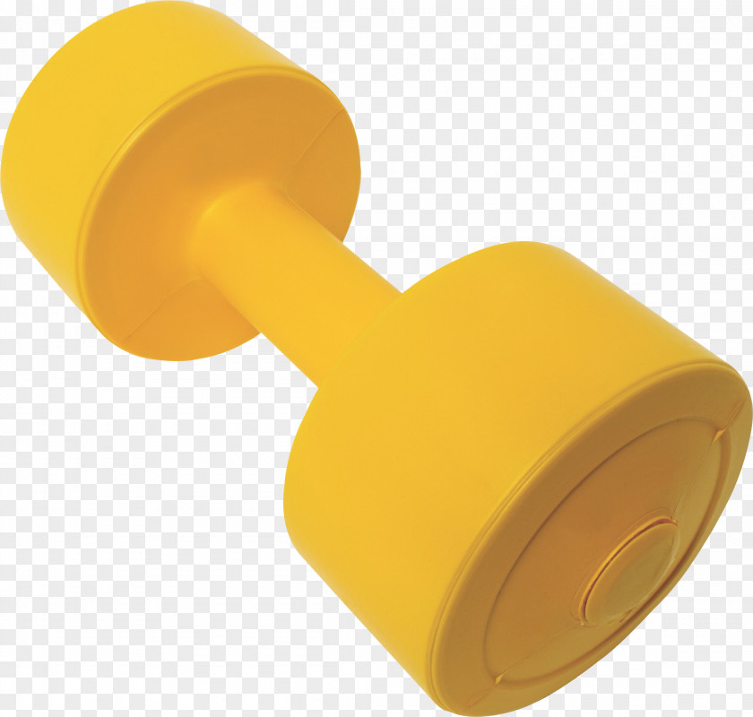 Yellow Dumbbell Barbell Sports Equipment Physical Fitness PNG